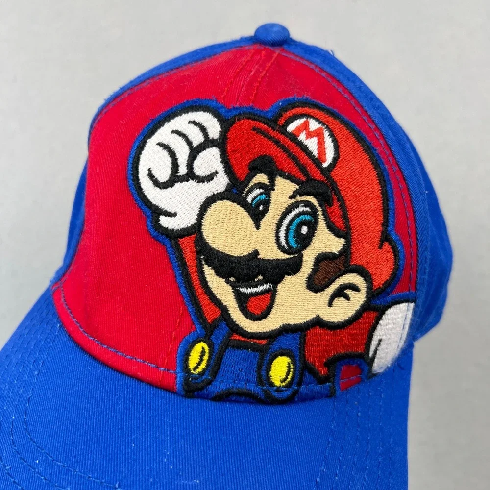 Nintendo Snapback Hat Kids OSFM Blue Red Super Mario Embroidered Video Game Cap